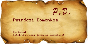 Petróczi Domonkos névjegykártya